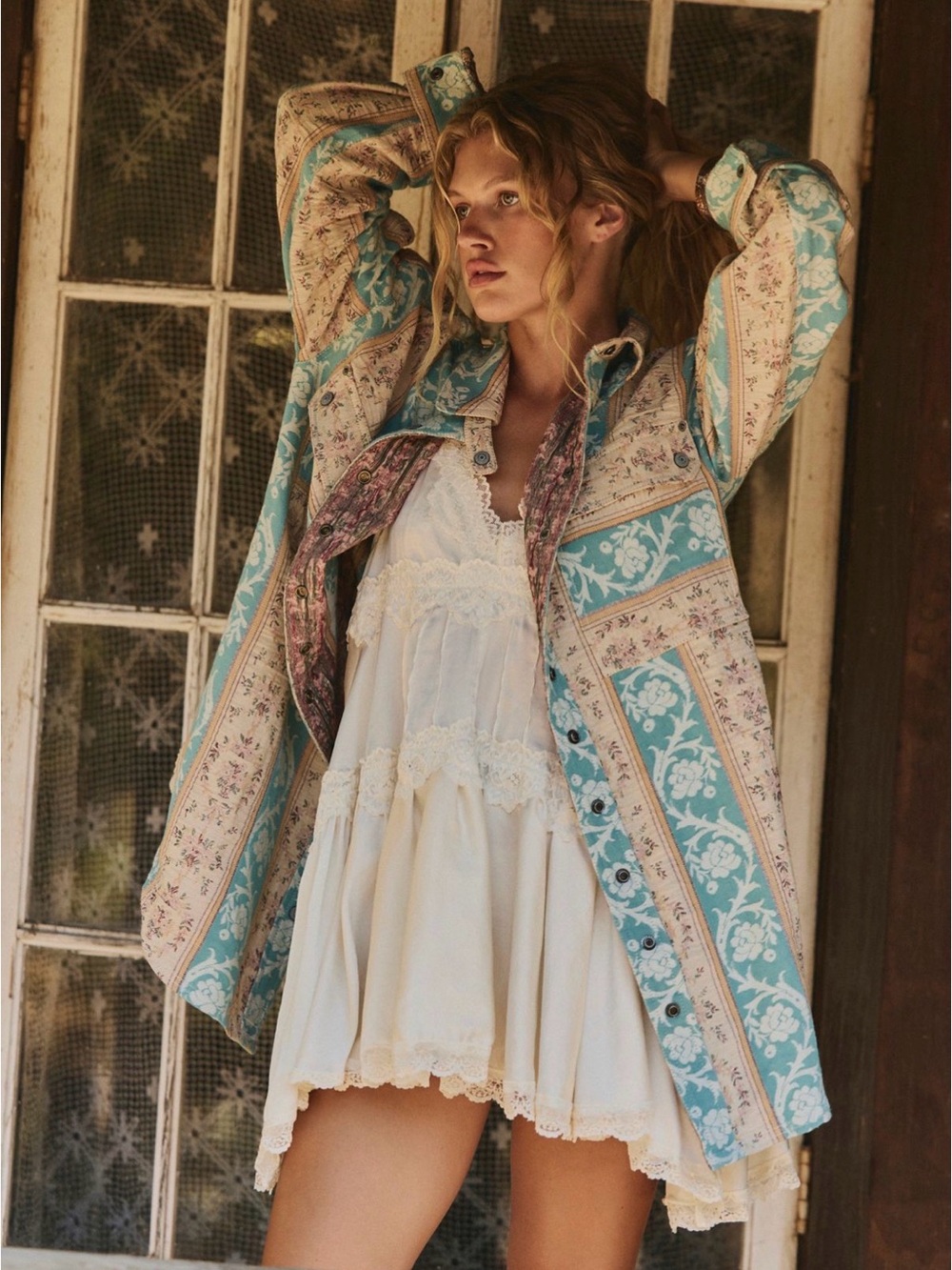 Free People Wonderland fog Jacquard Shirt